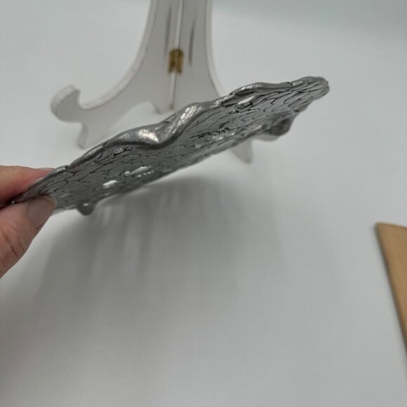 Grapevine Trivet by Arthur Court • 8" Round Footed Hotplate • Silver Antiqued Pi - Picture 7 of 8